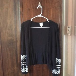 Francescas Blue Rain Wrap Top Xxs